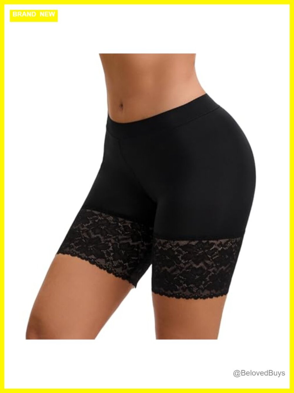 Anti Chafing Lace Slip Shorts Under Dress Boyshort Panties Nylon Spandex Cotton